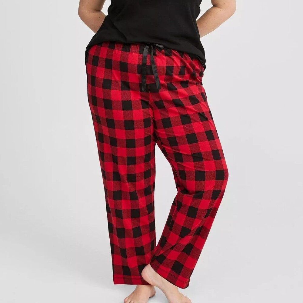 🆕 Torrid Traditional Buffalo Jester Black Red Plaid Cotton Sleep Pant
